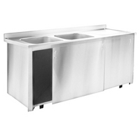 Inomak Stainless Steel Sink on Cupboard LK5192L - Double Bowl, Right Hand Drainer