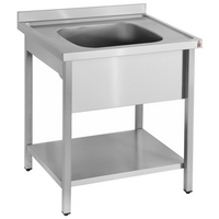 Inomak Stainless Steel Sink on Legs LA571C - Single Bowl, No Drainer