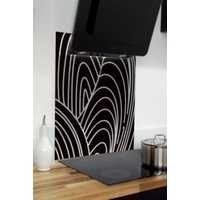 Glass Splashback Ebony Chalk Pattern (H)750 x (W)600 x (D)6mm