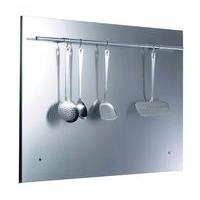 Stainless Steel Splashback with Rail 100cm SPL100R