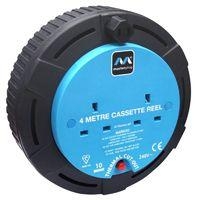 Masterplug 2 Socket Cassette Reel 4m SCT0410/2-BD