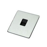 Crabtree Platinum Master Telephone Socket Highly Polished Chrome Effect / Black Interior