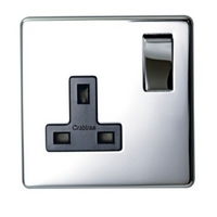 Crabtree Platinum Single (1 Gang) Switched Socket 13A Chrome Plated