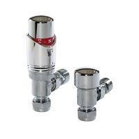 Drayton Chrome Plated/White Thermostatic Radiator Valve 4 Set Reverse Flow