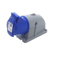 MK Commando IP44 Angled Surface Mounted Socket (1 Gang) Blue 200-250V 16A