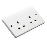 MK Double Socket White 13A