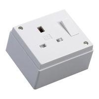 MK Surface Mounted Switched Single Socket White 13A