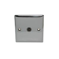 Volex Co-Axial Socket Single Chrome Effect