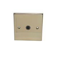 Volex Co-Axial Socket Single Victorian Style Brass Effect